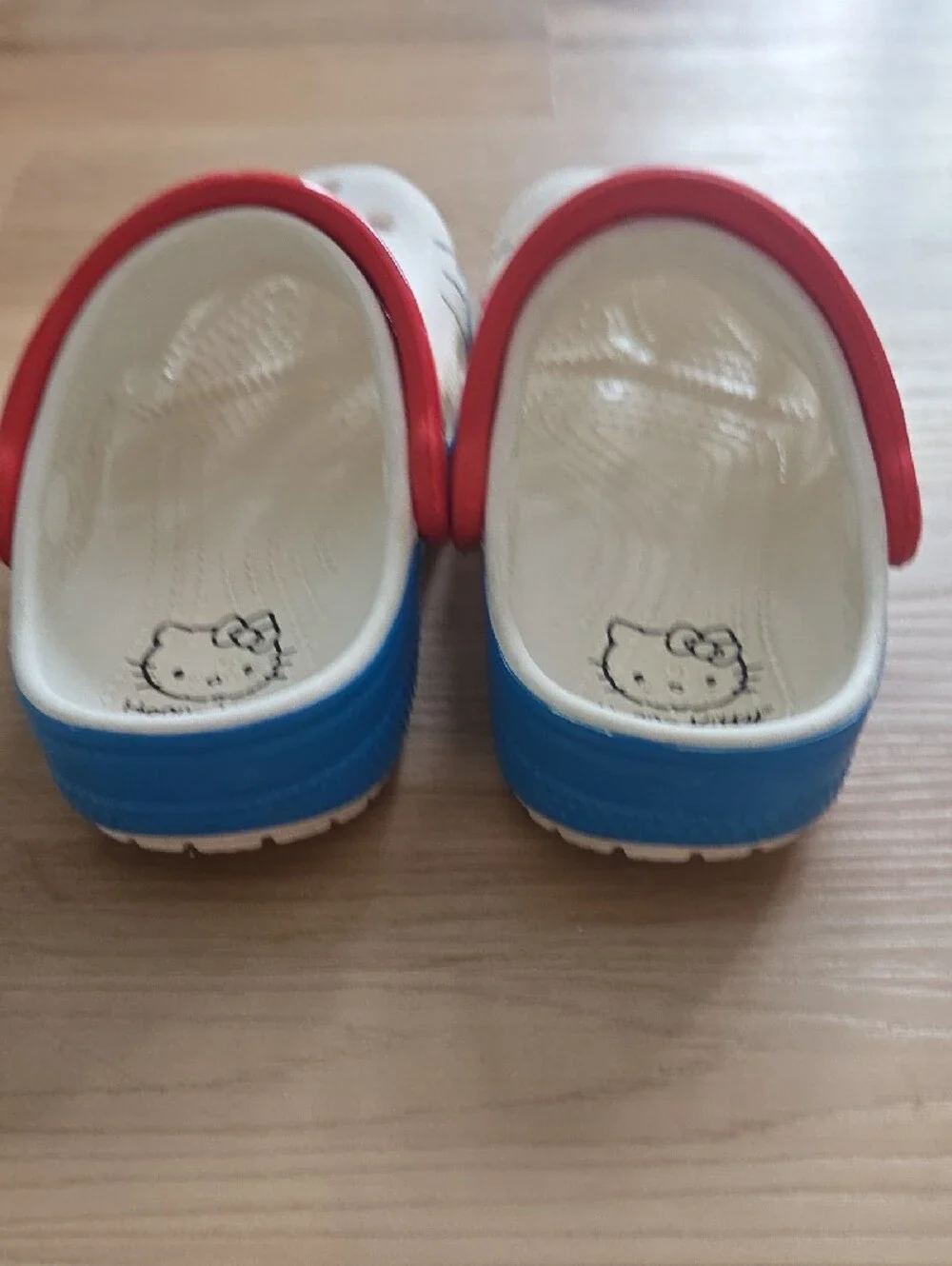 Hello Kitty Toddler Crocs with Red Bow and Blue Trim